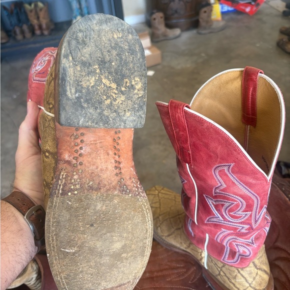 Horsepower Red and Cream Cowboy Boots - Picture 3 of 3